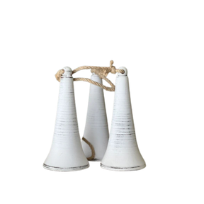 Belfry Bells Drop in White — Rustic Metal Christmas Bell Accent, Set of 3-XX8234 Lancaster & Vintage