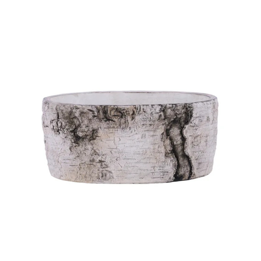 White Birch Oval Planter 9 Inch Rustic Container-MX031735 Craig Bachman