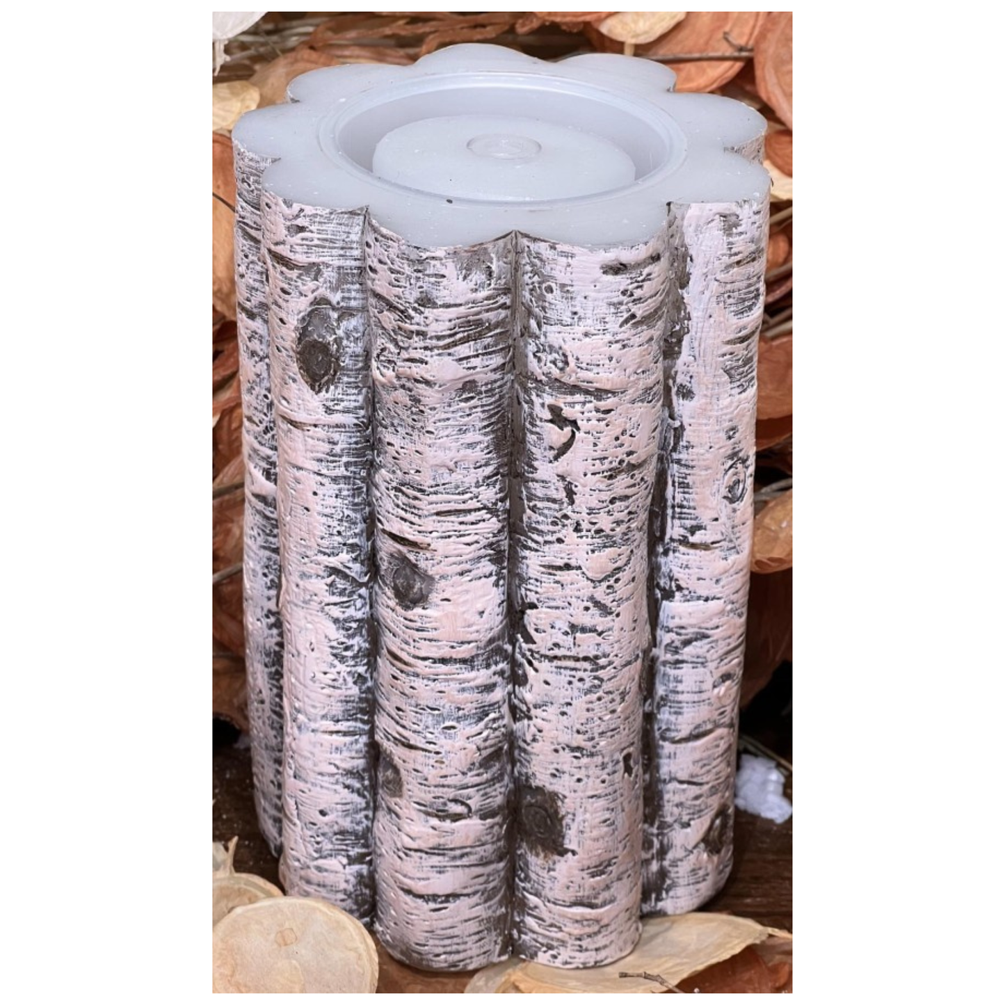 4x8 Birch Stick Fountain Candle Rustic Flameless Home Decor Accent-LC3290 Fantastic Craft