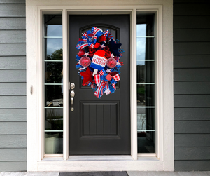 Large Patriotic Front Door Wreath-American Porch Decor-TCT1632