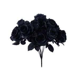 Black Rose Bush – 20" Artificial Fabric Roses & Buds-FN171902 Craig Bachman