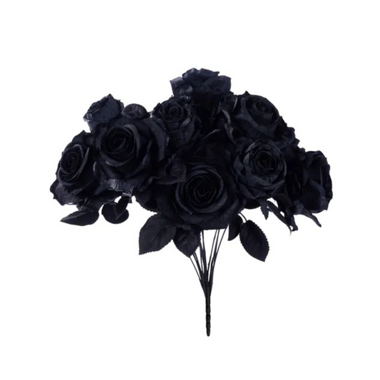 Black Rose Bush – 20" Artificial Fabric Roses & Buds-FN171902 Craig Bachman