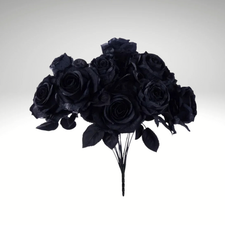 Black Rose Bush – 20" Artificial Fabric Roses & Buds-FN171902 Craig Bachman