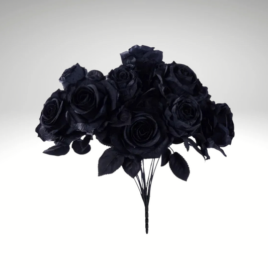 Black Rose Bush – 20" Artificial Fabric Roses & Buds-FN171902 Craig Bachman