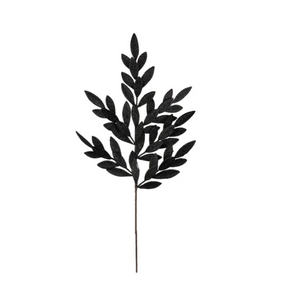 Black Glitter Bay Leaf Spray – 32" Artificial Leaf Stem-XS235302 Craig Bachman