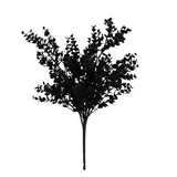 Artificial Black Halloween Boxwood Bush — 17 Inch Dark Floral Stem for Halloween-65691-BK Golden Bell
