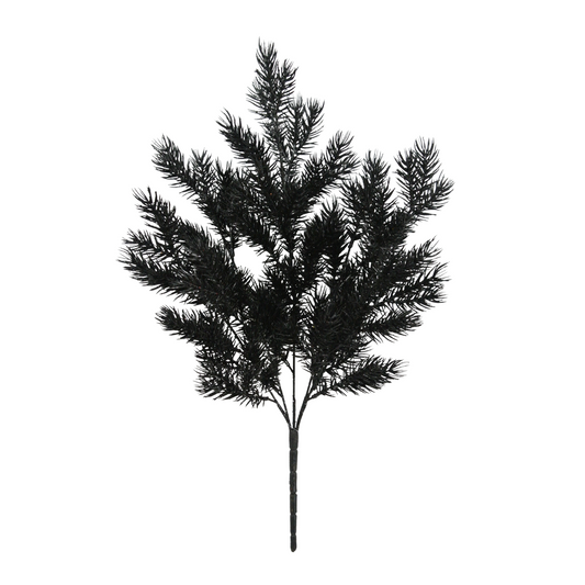 20" Black Pine Glitter Bush – Gothic Christmas & Halloween Greenery-84345-BK Golden Bell