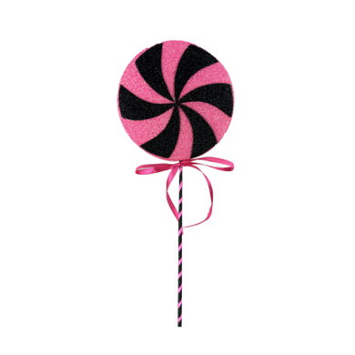 Whimsical Black and Pink Lollipop Pick | 17
