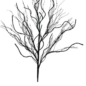 Artificial Black Twig Spray — 30 Inch Halloween Wreath Supply for Gothic Wreaths, Moody Centerpieces, and Dark Floral Designs-57430BK Liberty Floral