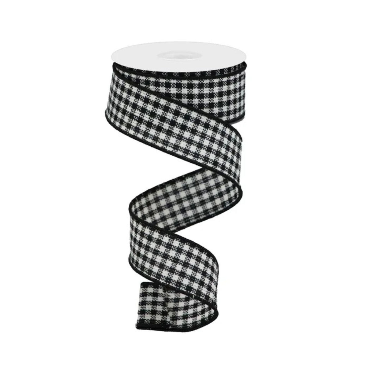 Black White Mini Check Ribbon 1.5 Inch x 10 Yards-RGA1922X6 Craig Bachman
