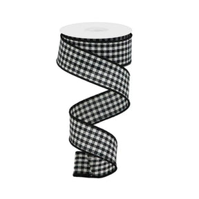 Black White Mini Check Ribbon 1.5 Inch x 10 Yards-RGA1922X6 Craig Bachman