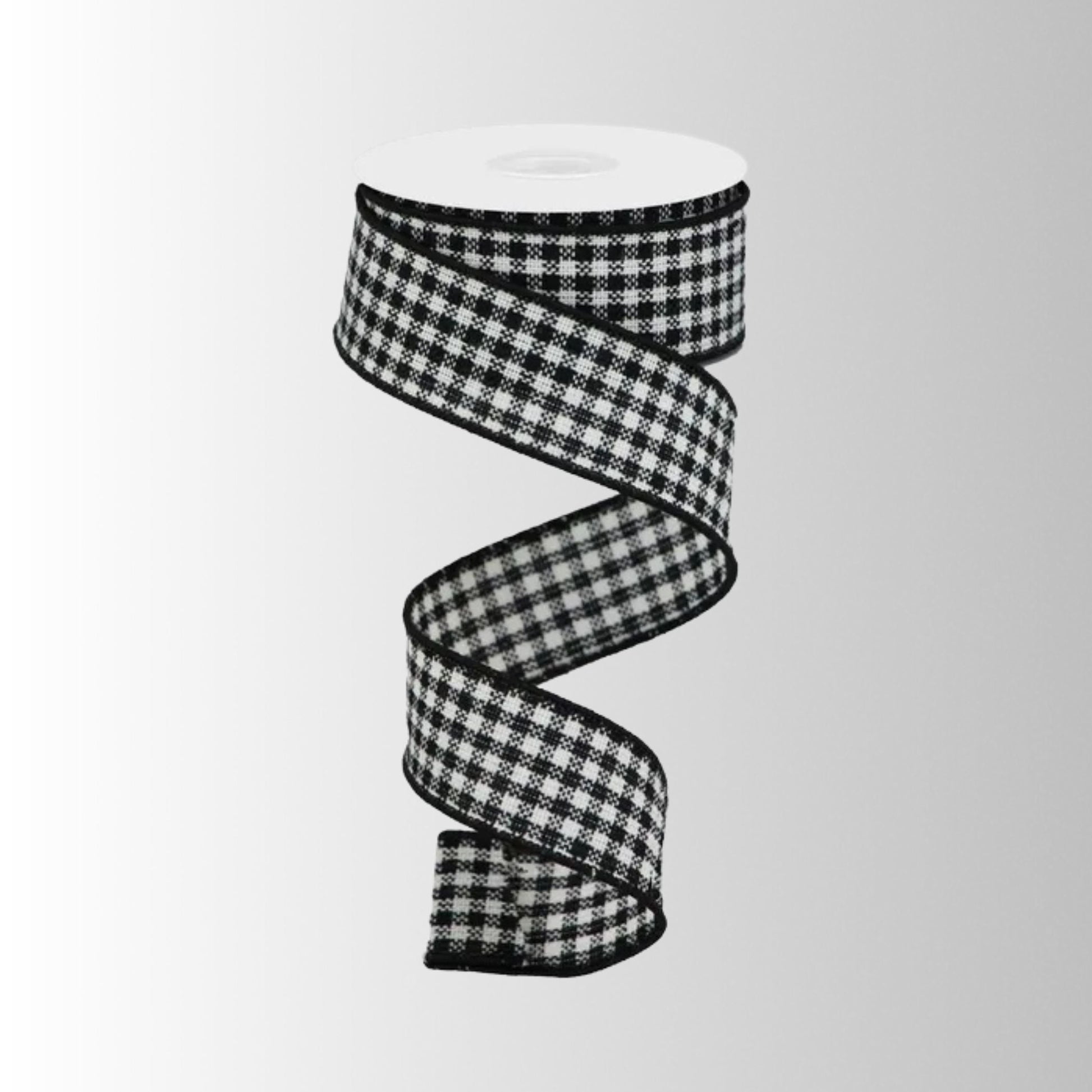 Black White Mini Check Ribbon 1.5 Inch x 10 Yards-RGA1922X6 Craig Bachman