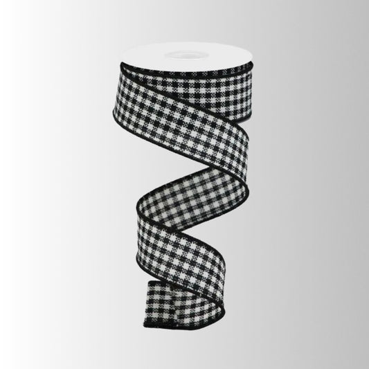 Black White Mini Check Ribbon 1.5 Inch x 10 Yards-RGA1922X6 Craig Bachman
