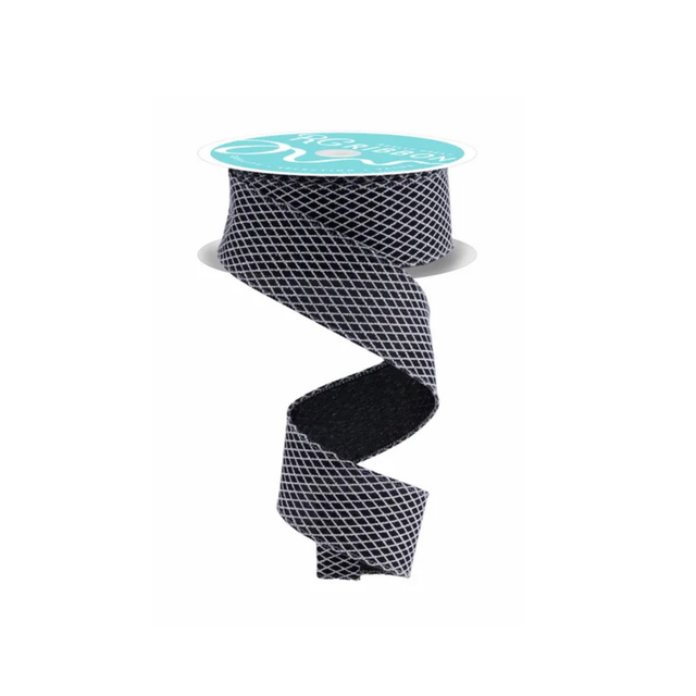 Black White Harlequin Ribbon | 1.5x10yd Wired-RGF169502 Craig Bachman
