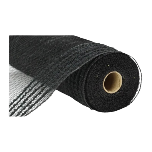 Black Border Stripe Deco Mesh 10.25 Inch x 10 Yards-RY811402 TCT Crafts