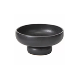 Black Ceramic Compote Bowl — 7.75 Inch Matte Black Pedestal Bowl-97316-55 Pioneer Imports