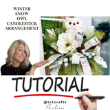 Digital Download: Winter Snow Owl Candlestick Arrangement | PDF + Video Link | DIY Craft Tutorial TCT Crafts