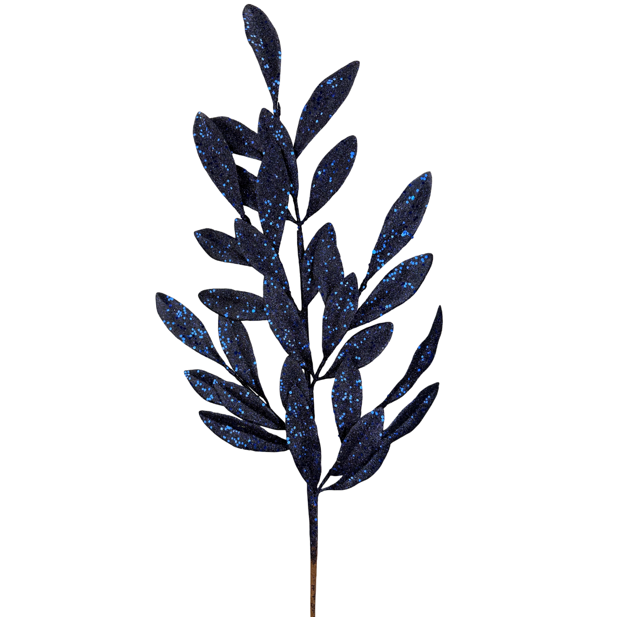 Navy Blue Glitter Laurel Leaf Spray 27"-86483NVBL Liberty Floral