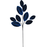Blue Glitter Magnolia Leaf Spray — 32 Inch Holiday Stem-65706-BL Golden Bell