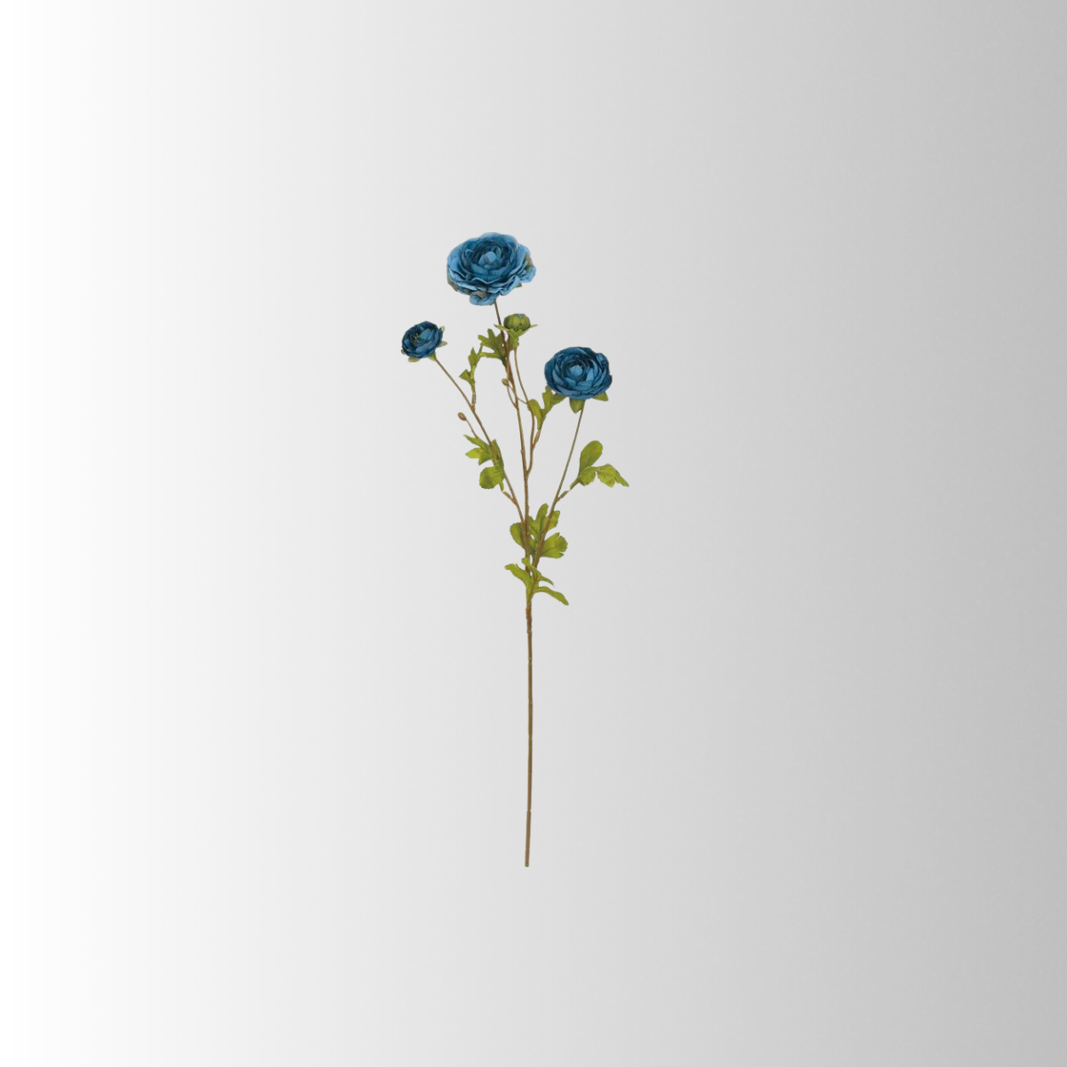 26" Yale Blue Ruffle Ranunculus Spray for Floral Arrangements-6591-YALB Select Artificials