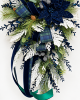 Navy Blue Green Deluxe Designer Christmas Door Swag - 42"-2190 TCT Crafts Designs & Decor