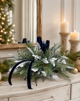 Blue White Christmas Centerpiece in White Dough Bowl — Holiday and Hanukkah Arrangement TCT Crafts