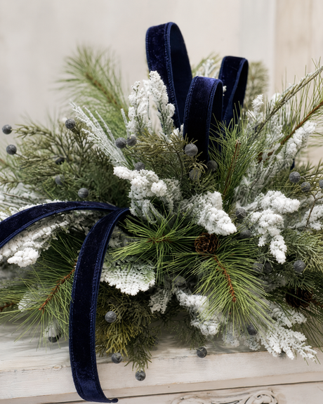 Blue White Christmas Centerpiece in White Dough Bowl — Holiday and Hanukkah Arrangement TCT Crafts
