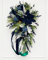Navy Blue Green Deluxe Designer Christmas Door Swag - 42"-2190 TCT Crafts Designs & Decor
