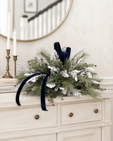Blue White Christmas Centerpiece in White Dough Bowl — Holiday and Hanukkah Arrangement TCT Crafts