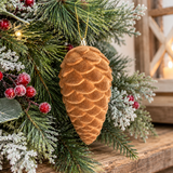 Brown Flocked Pinecone Ornament 9"-86923BN Liberty Floral