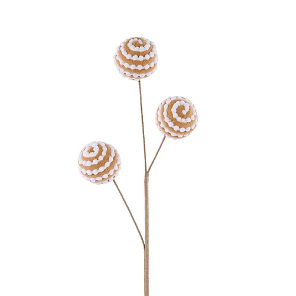 21" Brown & White Striped Velvet Ball Spray-XS1414A5 Craig Bachman