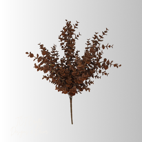 Brown Eucalyptus Bush | Fall Rust Foliage Filler | 20" Bush-85942-BRN Golden Bell