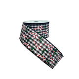Candy Cane Holly Gingham Ribbon 2.5 Inch x 10 Yard Wired Christmas Ribbon-RGA1146L6 Craig Bachman