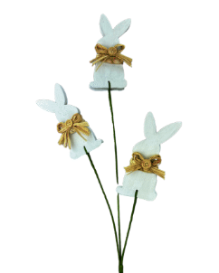 26'' White & Natural Foam Bunny Spray - Rustic Easter Floral Accent-63741WT