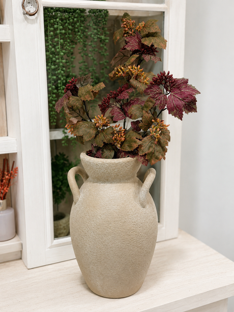 Artificial Burgundy and Green Danica Ivy Stem with Buds — 27 Inch Fall Wreath Supply -42208A K & K Interiors