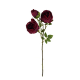 Burgundy Cabbage Rose Spray 21.5" | Artificial Silk Floral Stem-FS375705 TCT Crafts