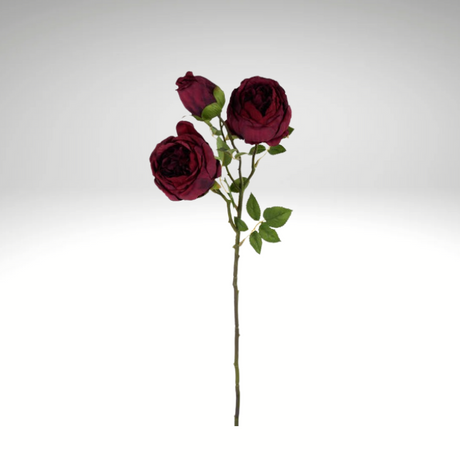 Burgundy Cabbage Rose Spray 21.5" | Artificial Silk Floral Stem-FS375705 TCT Crafts