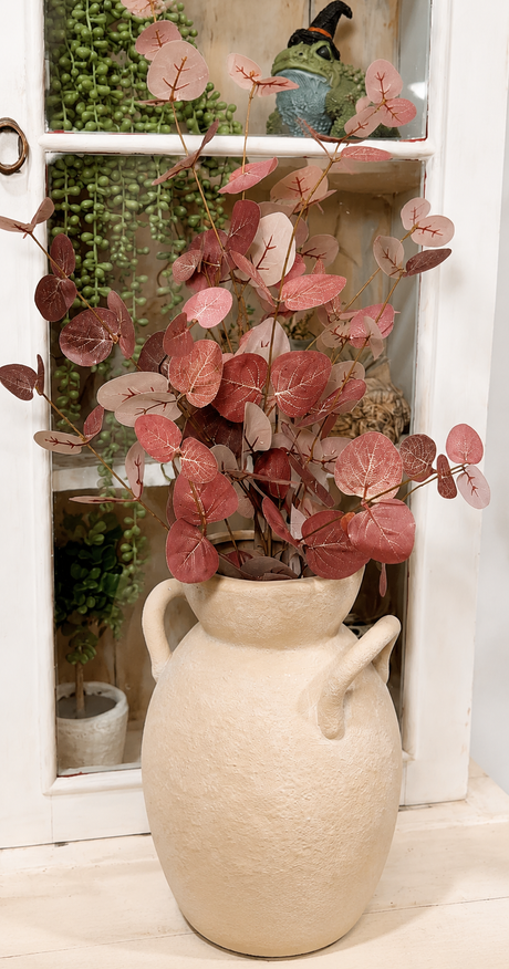 Burgundy Two-Tone Eucalyptus Stem — 36 Inch Fall Greenery Stem for Arrangements and Vase Styling-42056A-BU K & K Interiors