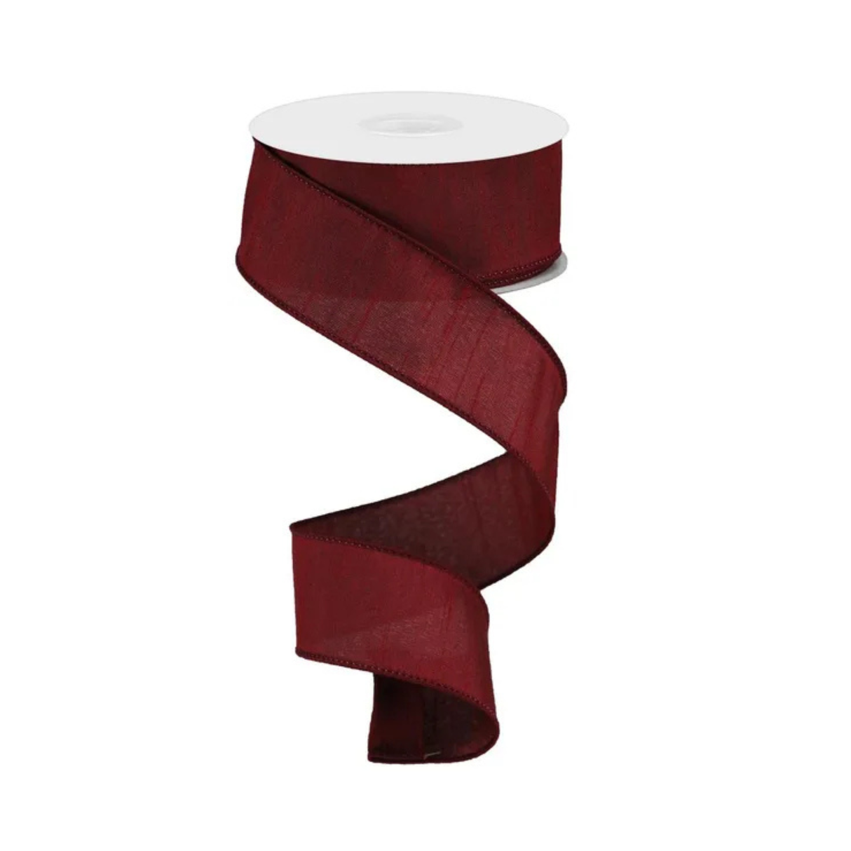 1.5"x10yd Burgundy Faux Dupioni Wired Ribbon – Elegant Red Ribbon for Wreaths & Bows-RD110405 Craig Bachman
