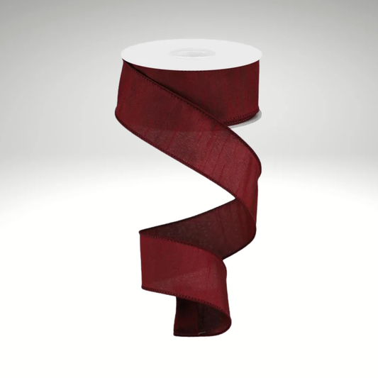 1.5"x10yd Burgundy Faux Dupioni Wired Ribbon – Elegant Red Ribbon for Wreaths & Bows-RD110405 Craig Bachman