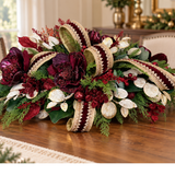 Burgundy & Gold Glam Christmas Centerpiece with Velvet Magnolias & D. Stevens Ribbon-2213 TCT Crafts