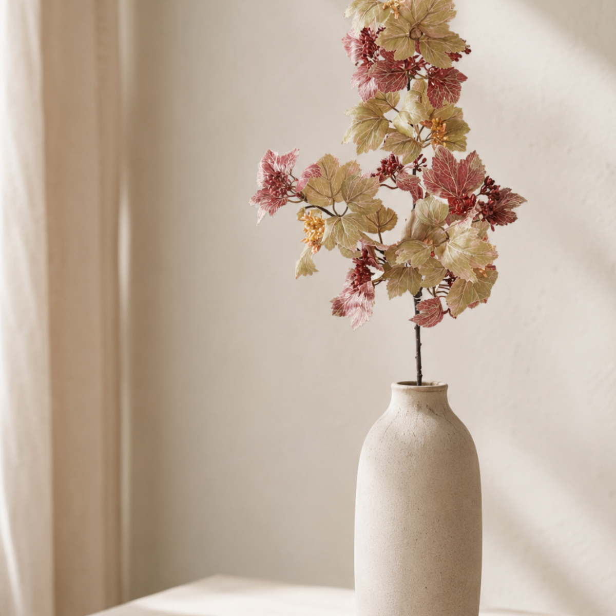 Artificial Burgundy and Green Danica Ivy Stem with Buds — 27 Inch Fall Wreath Supply -42208A K & K Interiors