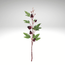 Load image into Gallery viewer, 32&quot; Artificial Burgundy Roselle Spray | Faux Floral Stem for Arrangements