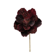 27.5" Burgundy Velvet Beaded Magnolia Stem – Artificial Holiday Flower Stem-XS704805 Craig Bachman