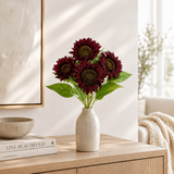 Artificial Burgundy Velvet Sunflower Bush — 17 Inch Spring and Wedding Floral Supply-FN175305 Craig Bachman