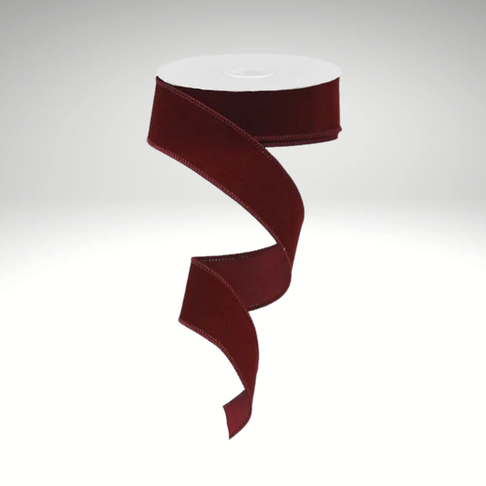 1.5"x10yd Burgundy Velvet Wired Ribbon – Elegant Velvet Ribbon for Christmas & Holiday Decor-RL194205 Craig Bachman