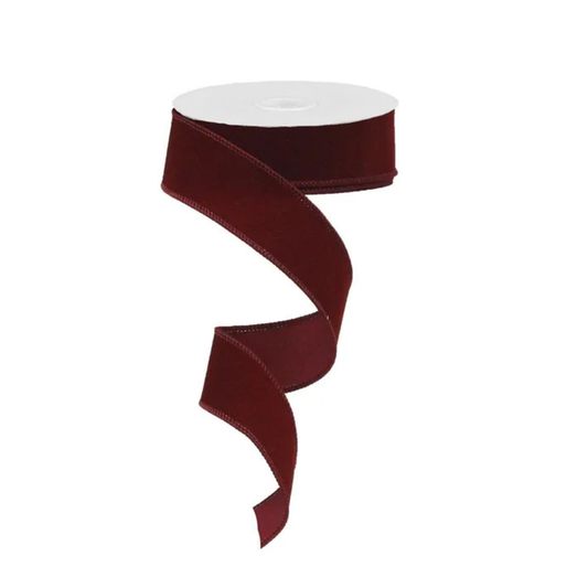 1.5"x10yd Burgundy Velvet Wired Ribbon – Elegant Velvet Ribbon for Christmas & Holiday Decor-RL194205 Craig Bachman