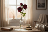 Burgundy Cabbage Rose Spray 21.5 Inch Floral Stem-FS375705 TCT Crafts