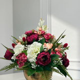 Burgundy Peony Floral Arrangement 20 Inch Decor TCT Crafts