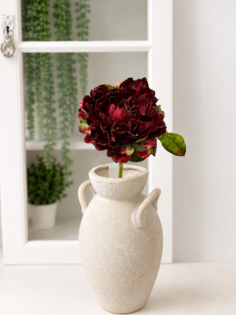 Burgundy Glitter Peony Stem – 21” Artificial Flower for Holiday & Home Decor-XS867505 Craig Bachman